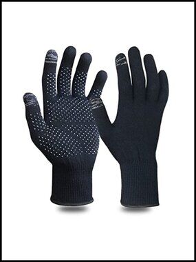 Merino Wool Touchscreen Gloves Warm Ski Liner Anti-Slip Unisex